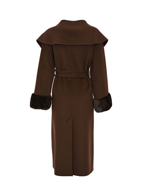 Cappotto vestaglia in lana con pelliccia di visone Clips | A924 568200039